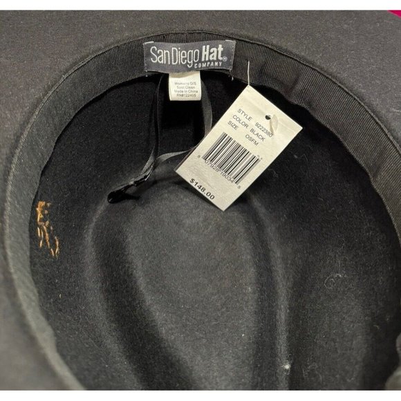 NWT San Diego Hat Company Womens Music City Fedora Hat Wool Black main image 13